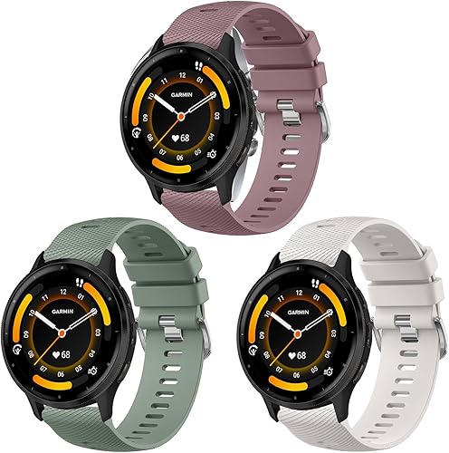 Miniatura 10 de Meliya Correa de reloj Garmin Venu 3 / Venu 2 / Vivoactive 4 para mujeres y hombres, correa de repuesto deportiva de silicona suave de 0.866
