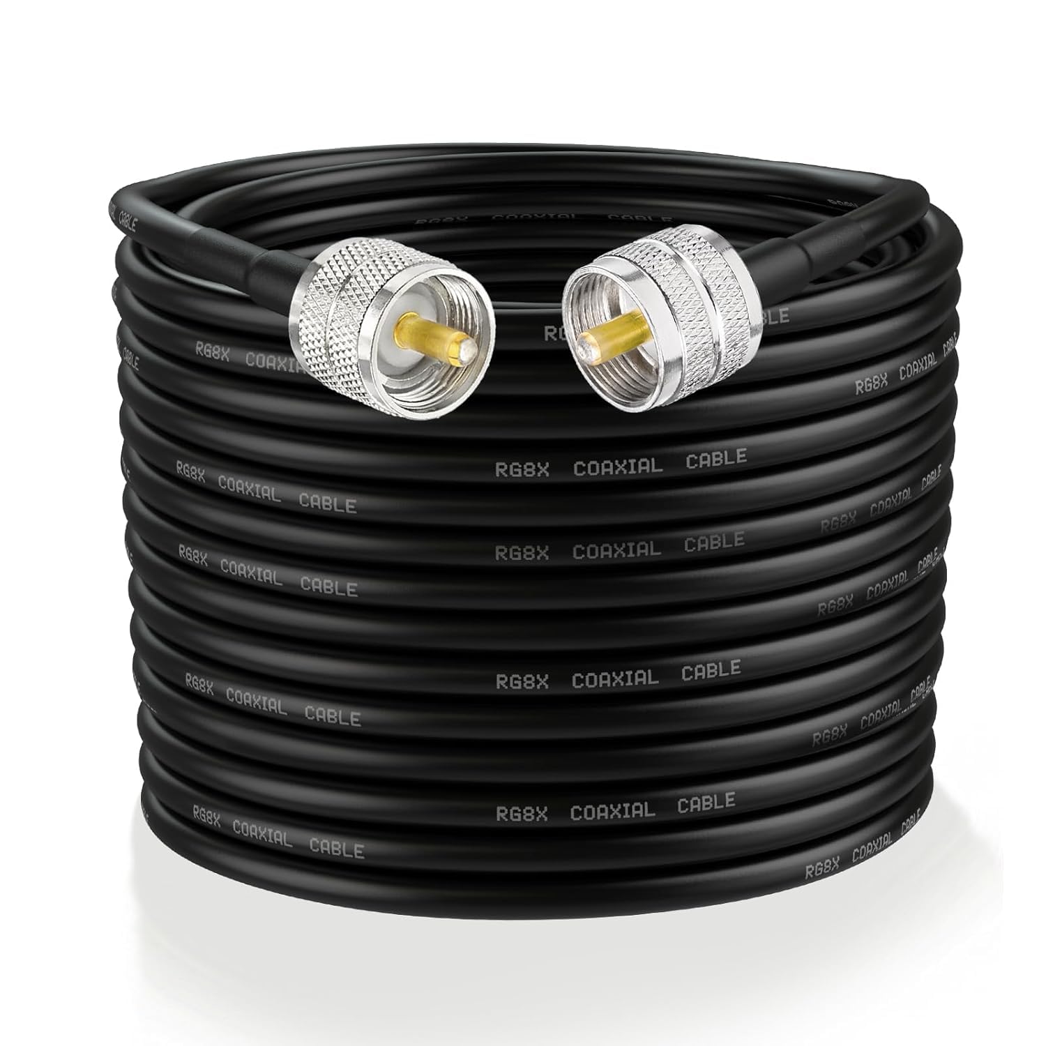 Superbat HF VHF UHF PL259 Kabel RG8X 50FT (15m) PL-259 Stecker auf Stecker Low Loss UHF kabel 50 Ohm für CB Funk Ham Radio Marine SWR Meter Antennenanalysator