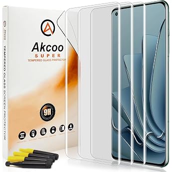 Protective Glass for OnePlus 10 Pro LOCA Technology Invisible Full Screen Protection Fingerprint ID Compatible Sensitive Touch Pack of 3
