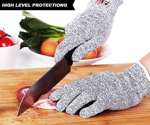 Miniatura 4 de 1 par de protectores de brazo resistentes a los cortes + 1 par de guantes a prueba de cortes, juego de guantes y mangas elásticos de protección de