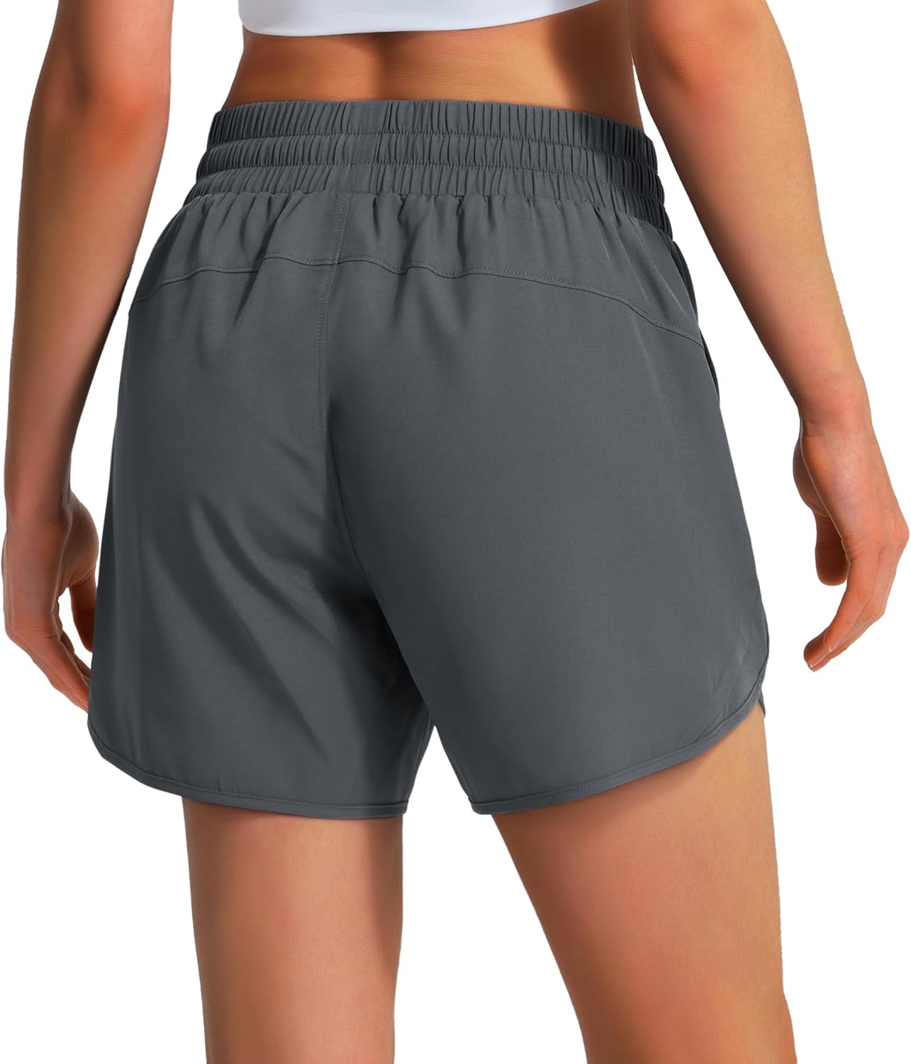 Ksmien Women's 5" Athletic Running Shorts Quick Dry Lightweight Workout Gym Shorts with Zipper Pockets UPF 50+ - Image 2