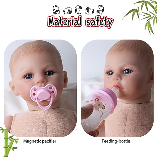 Miniatura 8 de Reborn Baby Doll - Bolsa de pañales para cuidado y alimentación, juego de 10 piezas para muñecas Reborn de 17 a 24 pulgadas, accesorios para bebés
