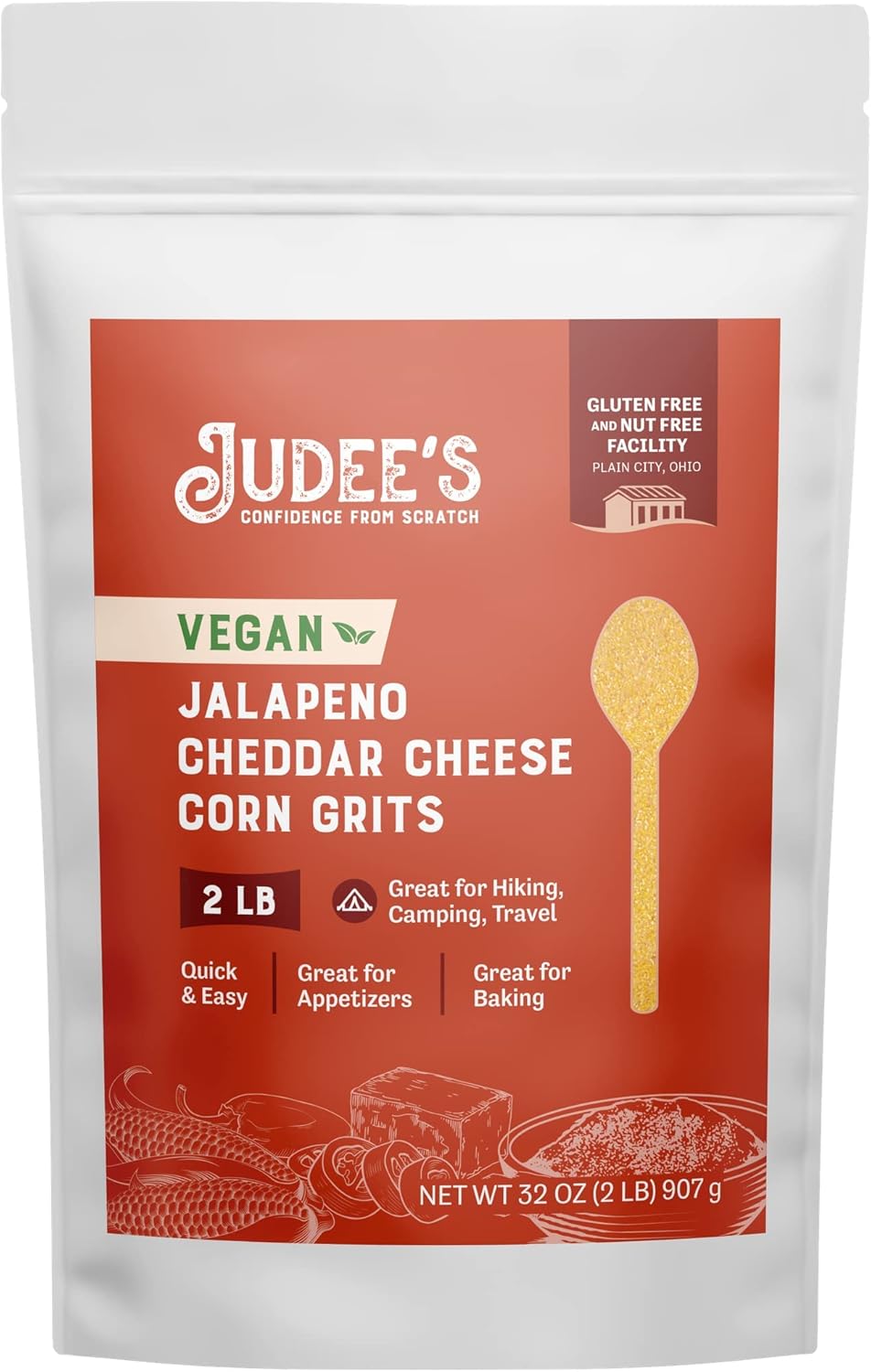 Judee’s Jalapeno Vegan Cheddar Corn Grits 0.91 kg (2 lb) Old