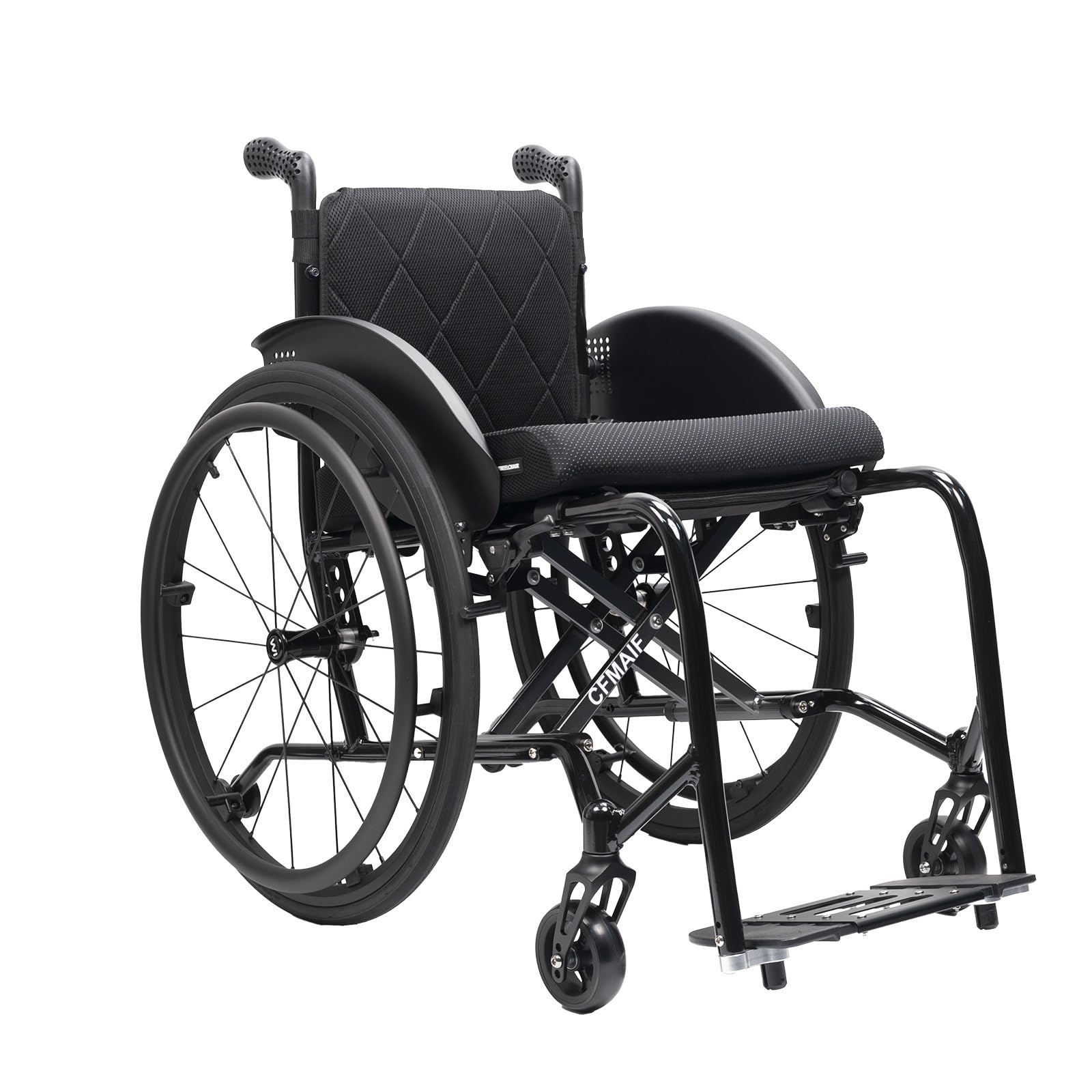 Silla de Ruedas plegable Ligera de aluminio, Autopropulsable | Adultos, Ultraligera, Frenos de acompañante, Plegado Compacto, Reposapiés extraíbles(A,42cm/16.5in Seat)