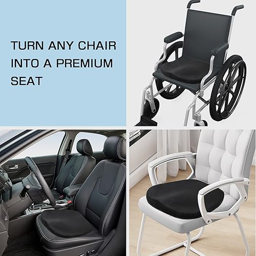 Miniatura 7 de Cojín de asiento de gel, cojín de asiento para silla de oficina con funda antideslizante, diseño ergonómico y transpirable de panal de abeja, alivio