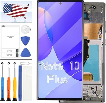 Original for Samsung Galaxy Note 10 Plus LCD Screen Replacement for N975 N975U N975W SM-N975F SM-N975/DS LCD Display Touch Screen Digitizer Assembly Replacement Repair Parts Sliver with Frame