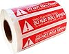 Top label Do Not Roll Down Warning Labels,Windows Film Attention Caution Stickers,4x1 Inch,500 Pcs Per Pack