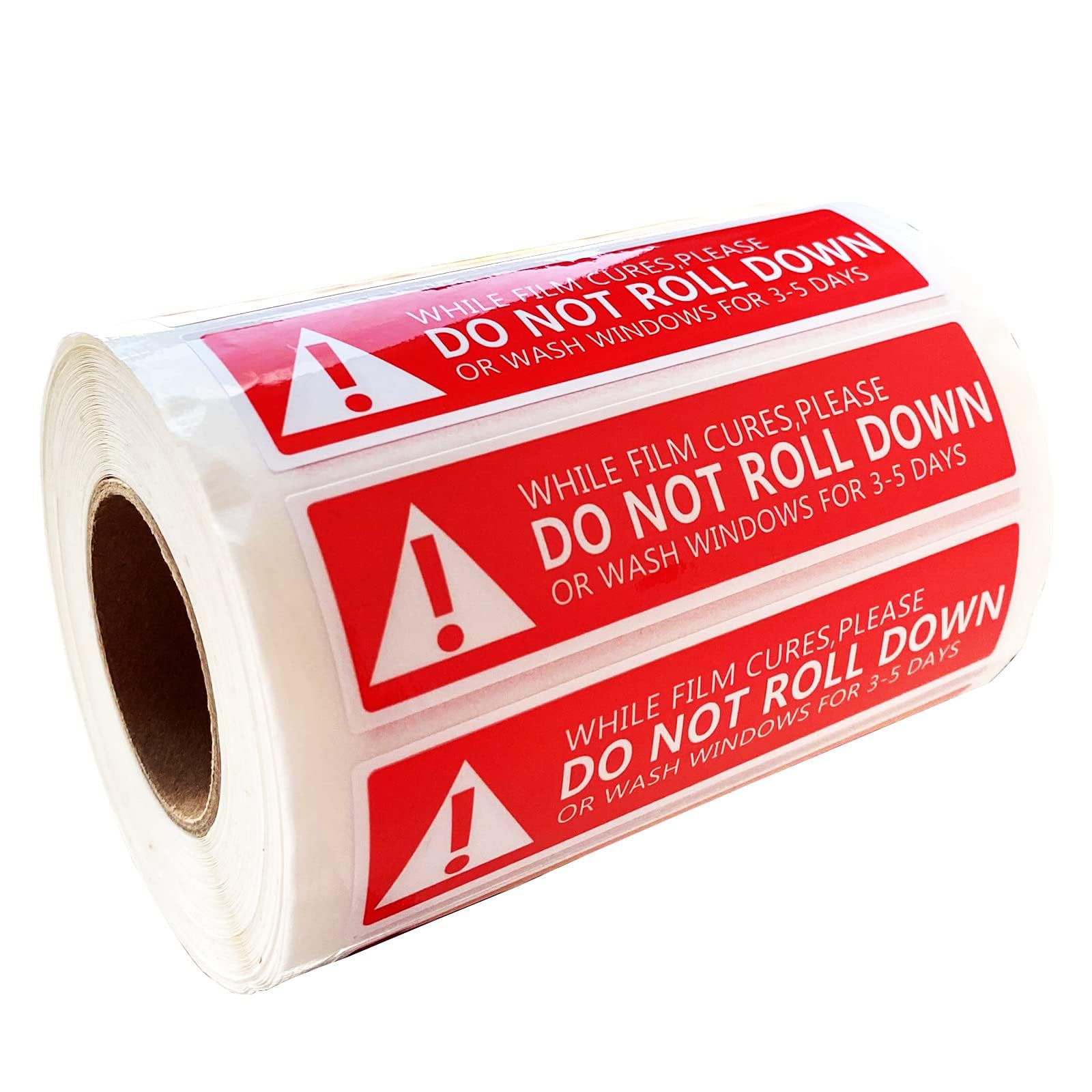 Do Not Roll Down Warning Labels,Windows Film Attention Caution Stickers,4x1 Inch,500 Pcs Per Pack, Red