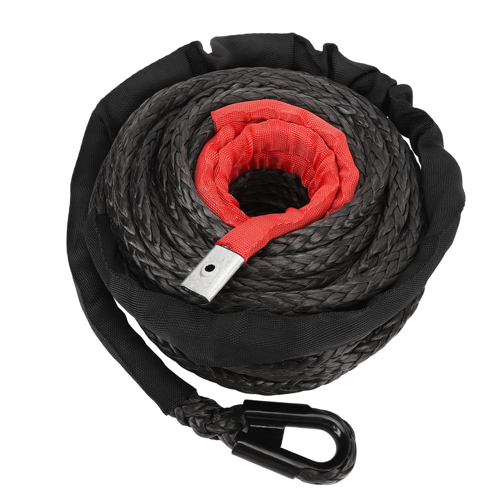 Fune sintetica per verricello da 9,5 mm x 7,5 T, ad alta resistenza, per veicoli da strada, ATV UTV SUV, guaina protettiva, eccellente resistenza alla trazione