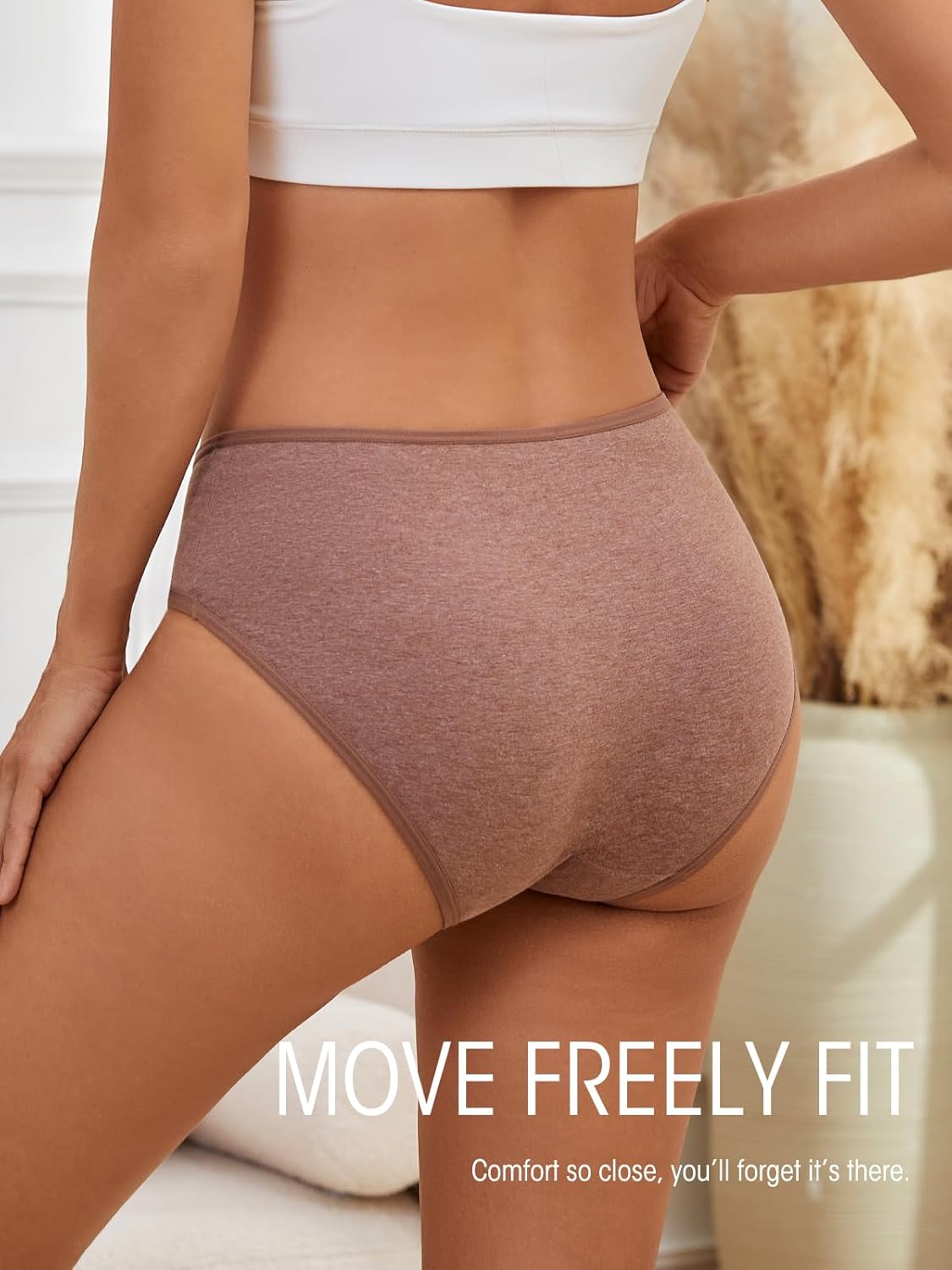 Cotton Underwear for Women Stretch Bikini Hipster Panties Breathable Low Rise V-Wasited Moisture Wicking Briefs 6 Pack - Image 6