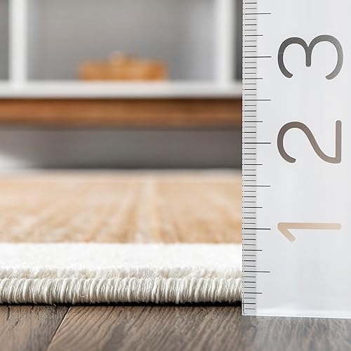 Miniatura 2 de nuLOOM Keeva - Alfombra moderna a rayas con flecos, 7x10, beige