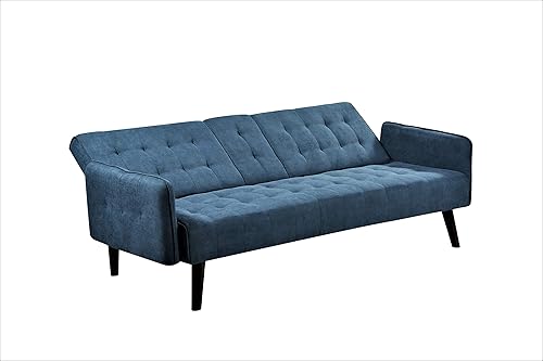 Miniatura 3 de US Pride Furniture Sofá cama convertible con encanto, azul