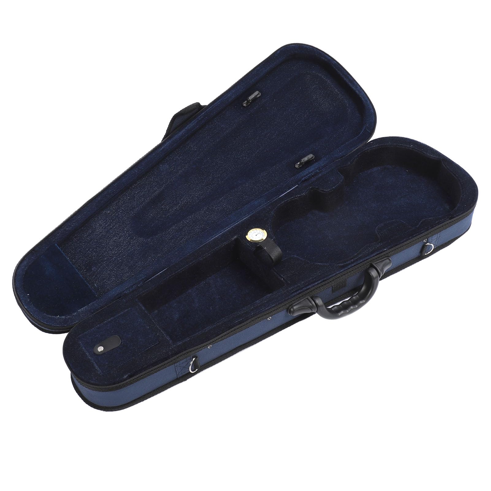 Estuche Rígido para Violín, Forma de Cuerpo Moldeado de Tela Oxford Triangular con Cierre de Gancho y Bucle y Medidor de Humedad Incorporado, Ideal para Protección de Violín