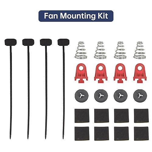 Vista 35 de Kit de montaje de ventilador de refrigeración de radiador eléctrico de 12 pulgadas, ventilador de radiador de alto rendimiento con kit de montaje