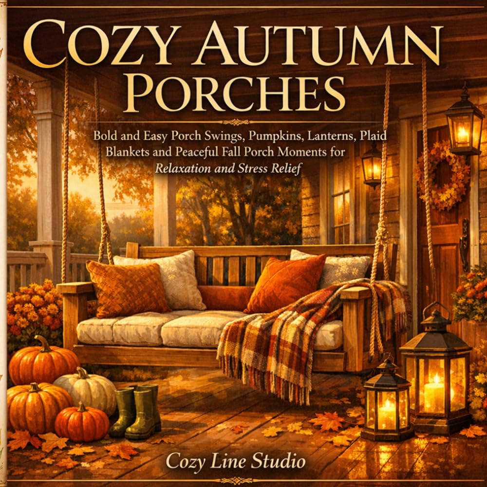Cozy Autumn Porches Coloring Book: Bold and Easy Porch Swings, Pumpkins, Lanterns, Plaid Blankets and Peaceful Fall Porch Moments for Relaxation and Stress Relief (Cozy Line Studio Collection)