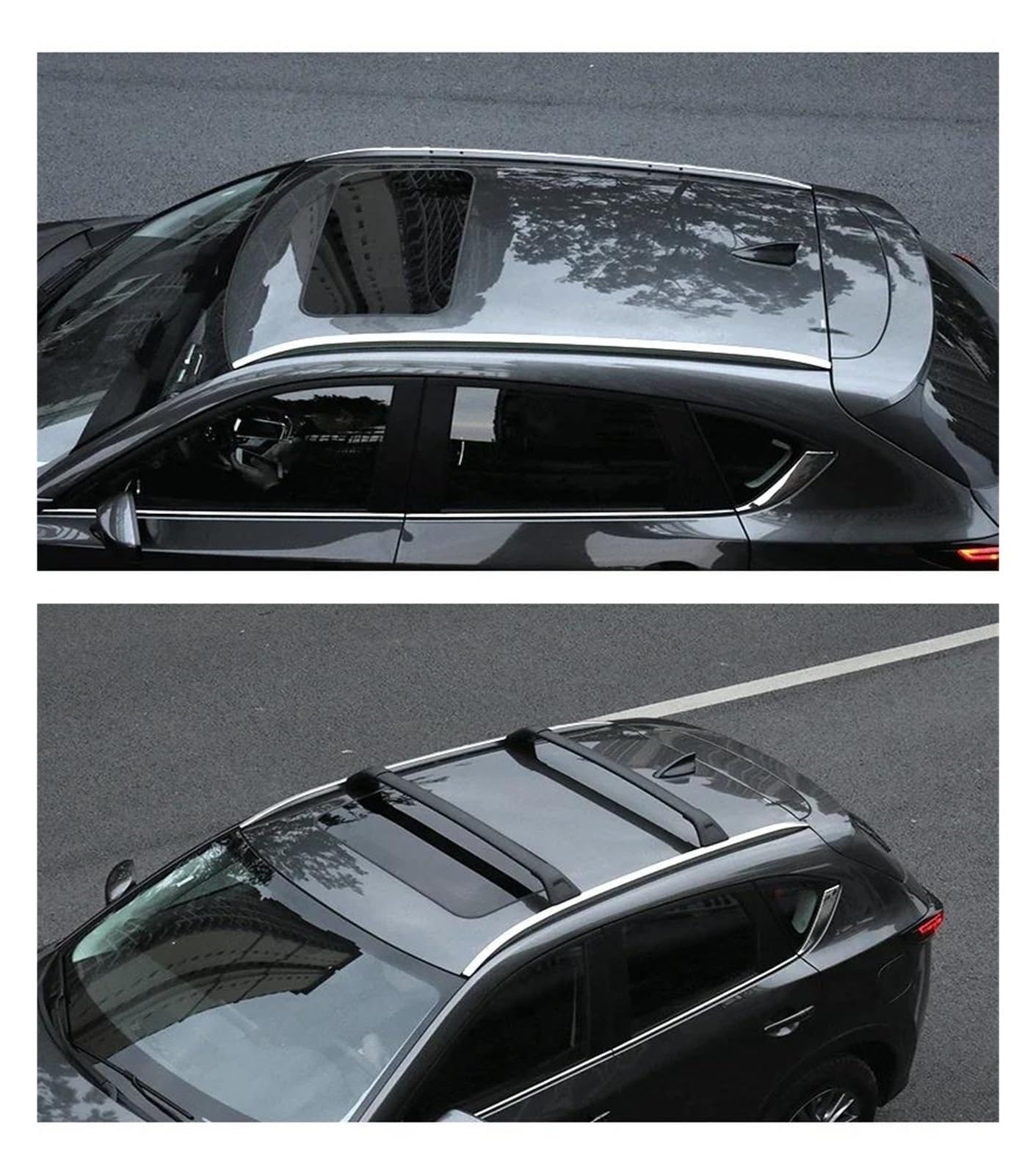 Roof Racks Aluminum Alloy Car Roof Rack Cross Bar For Mazda For CX-5 CX5 2016-2025 Rails Bar Luggage Carrier Bars Top Racks Rail Boxes Aluminium Roof Bars(Rack bright black) — view 5