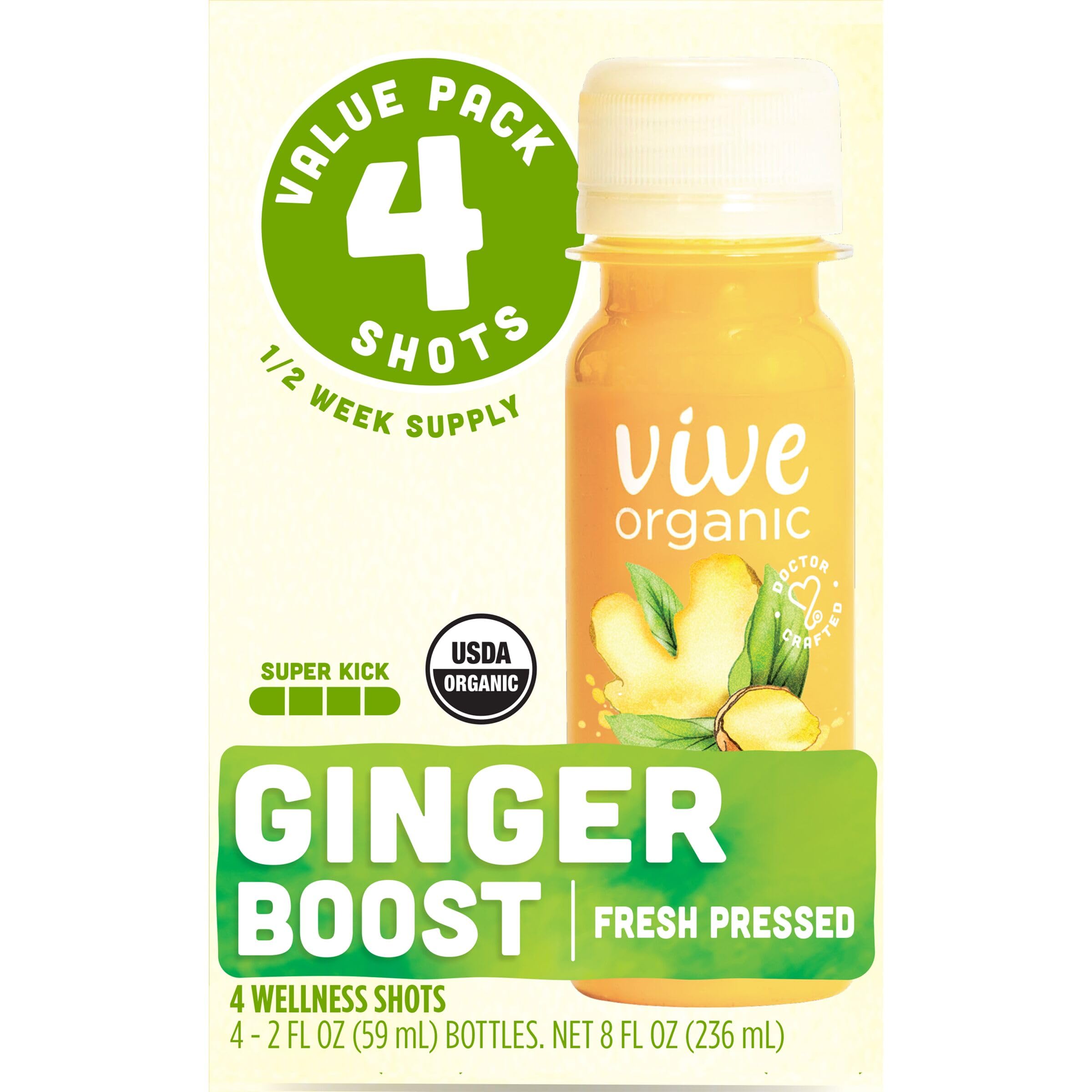 Vive Organic Organic Ginger Boost Shot 4pk, 2 FZ | Grocery Pickup