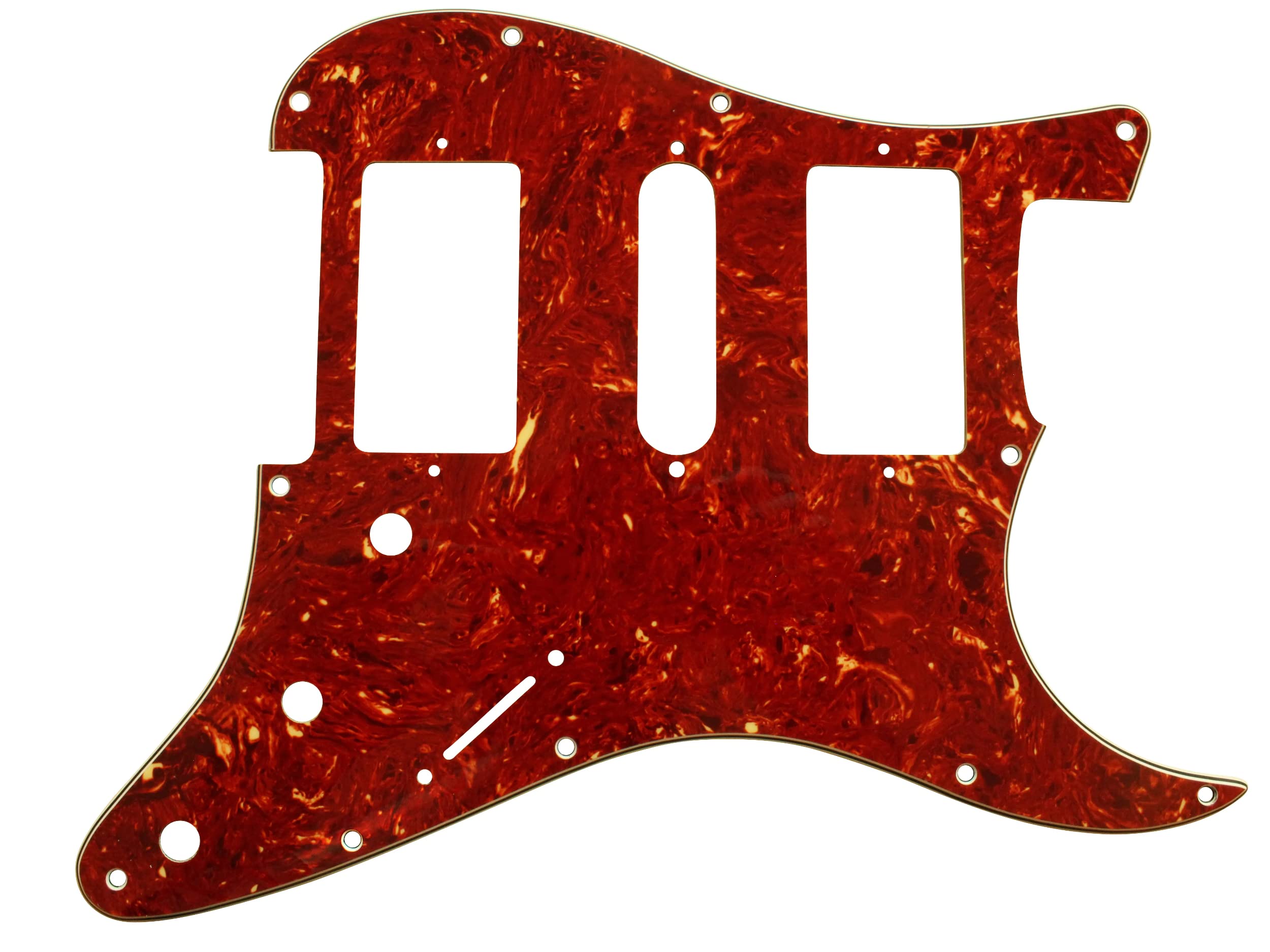 Musiclily Pro 11 Fori HH Battipenna Strat 2 Humbucker Pickguard per Chitarra Elettrica Fender American/Mexican Standard Stratocaster Stile Moderno,4 strati Black Pearl