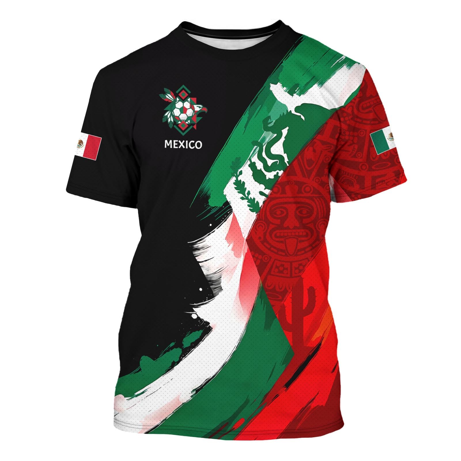 BJU Soccer Jerseys National Sports Fan Jersey Collection Football Training Apparel Crewneck Short Sleeves for Men and Women, Mexico Green, M