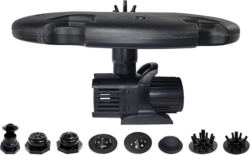 HALF OFF PONDS Aqua Marine - Fuente flotante con flotador grande 6 boquillas intercambiables para 8 patrones de pulverización únicos y bomba de 12