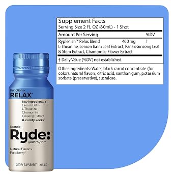 RYDE Variety Shots, Tropical, Orange & Raspberry Flavors, 6 Pack | energy and focus support; calm support; three-flavor sampler; on-the-go wellness; vegan zero calorie