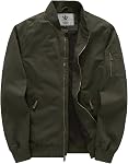 WenVen Veste de Bomber Casual pour hommes léger en coton Vestes militaires de vol brise-vent