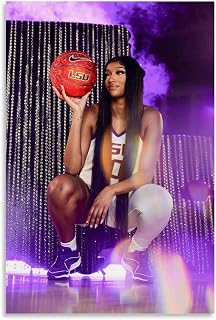 LOGAUT Angel Reese Poster Girls Basketball Poster Wall Art Canvas Print, Room Aesthetic Home Decoration Painting; (ID1113); Unframe; 08x12inch(20x30cm)