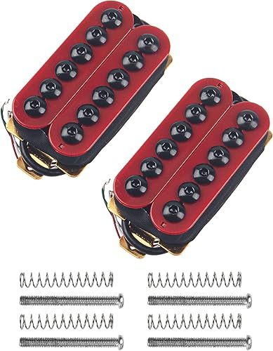 Miniatura 2 de Juego de pastillas de puente para guitarra eléctrica, imán de alto rendimiento, compatible con pastilla de guitarra eléctrica NB, 1 par (rojo)