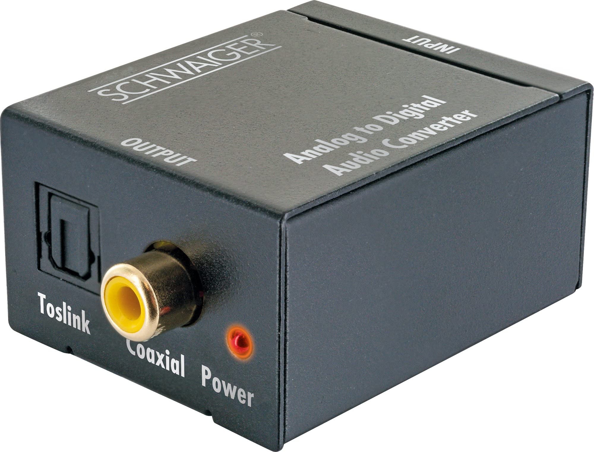 SCHWAIGER ADW100 513 Audio Konverter Analog zu Digital Audioconverter Audiowandler Audiokonverter Toslink Cinch Koaxial
