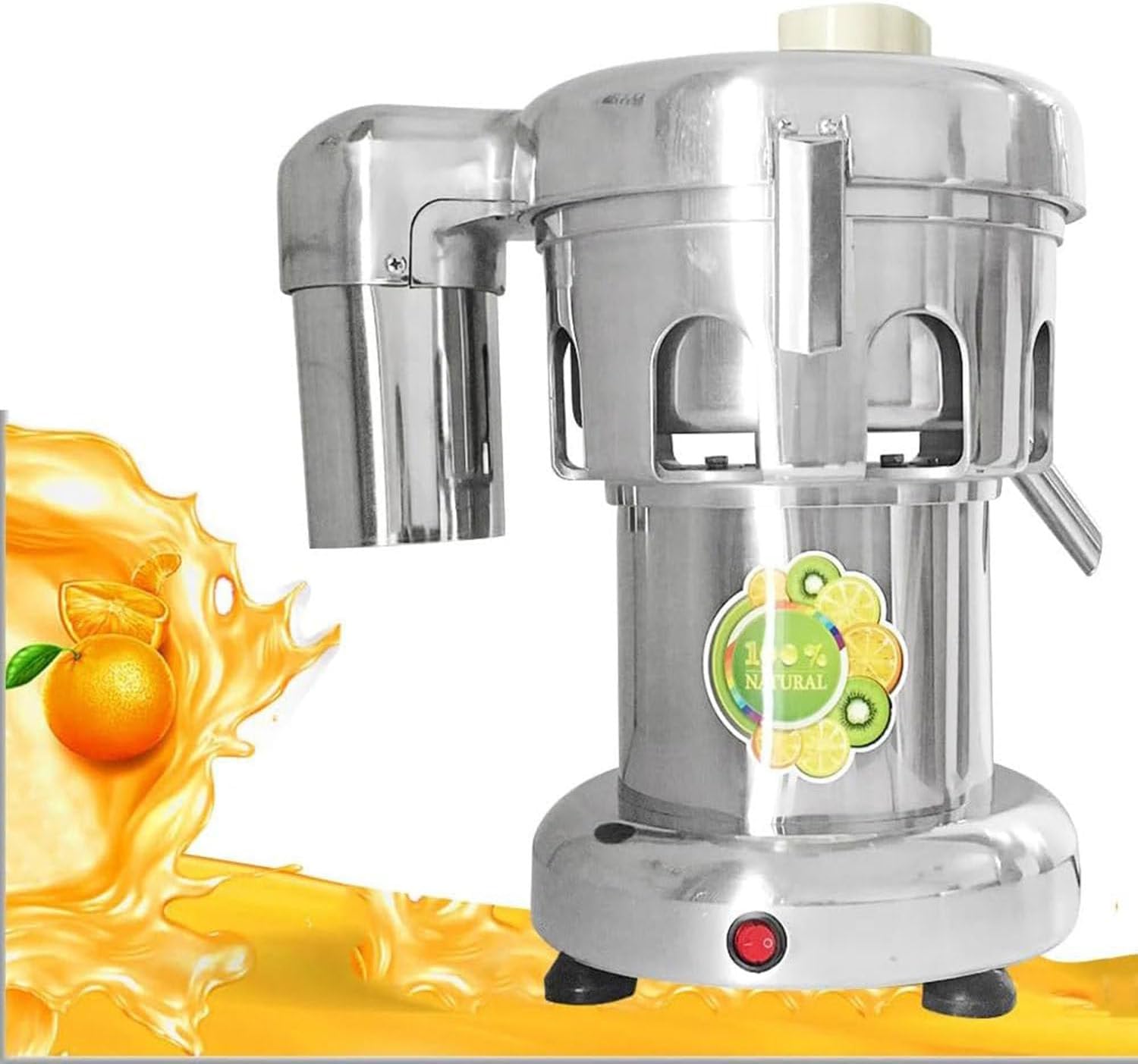 Commercial Juice Extractor, 370W 4300RPM Electric Centrifugal Juicer Machine Heavy Duty Stainless Steel Whole Vegetable Fruit Juice Maker Squeezer for Families, Hotels, Restaurants, Cafes
