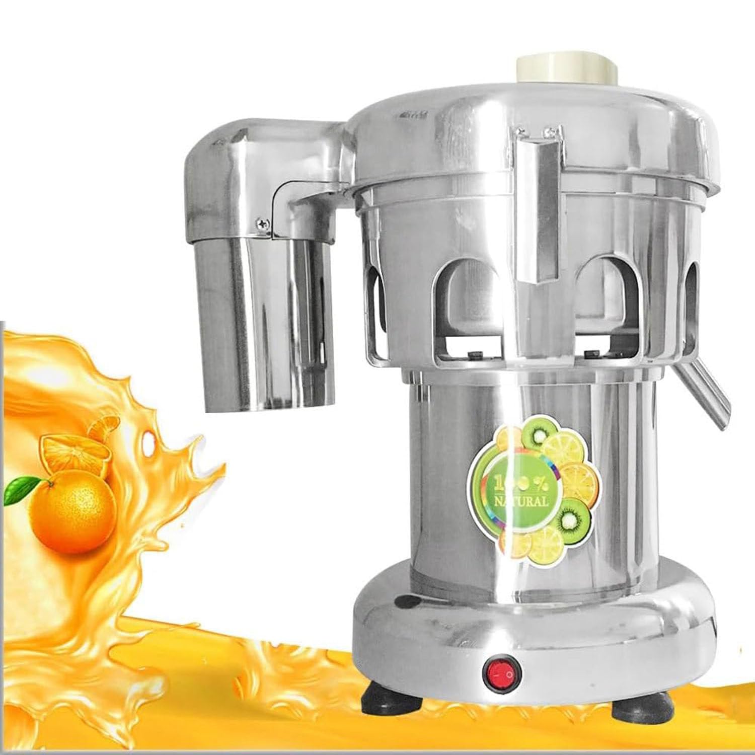 Estrattore di Succo Commerciale, spremiagrumi centrifugo Elettrico da 370 W e 4300 Giri/min, Macchina per succhi di Frutta e Verdura Intera in Acciaio Inossidabile per ristoranti, Bar