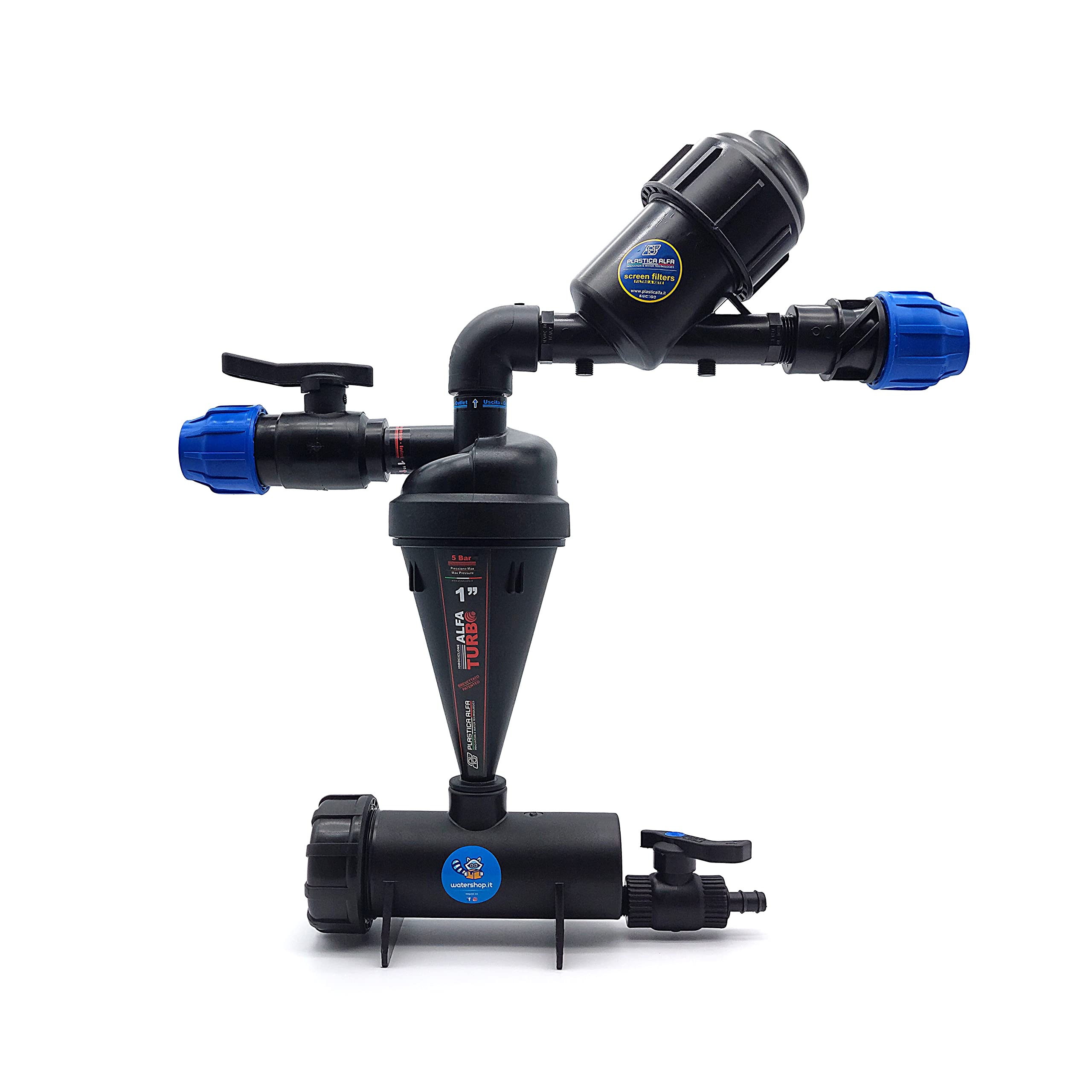 WaterShop Sistema Filtrante ø 1" Kit Completo, Nero