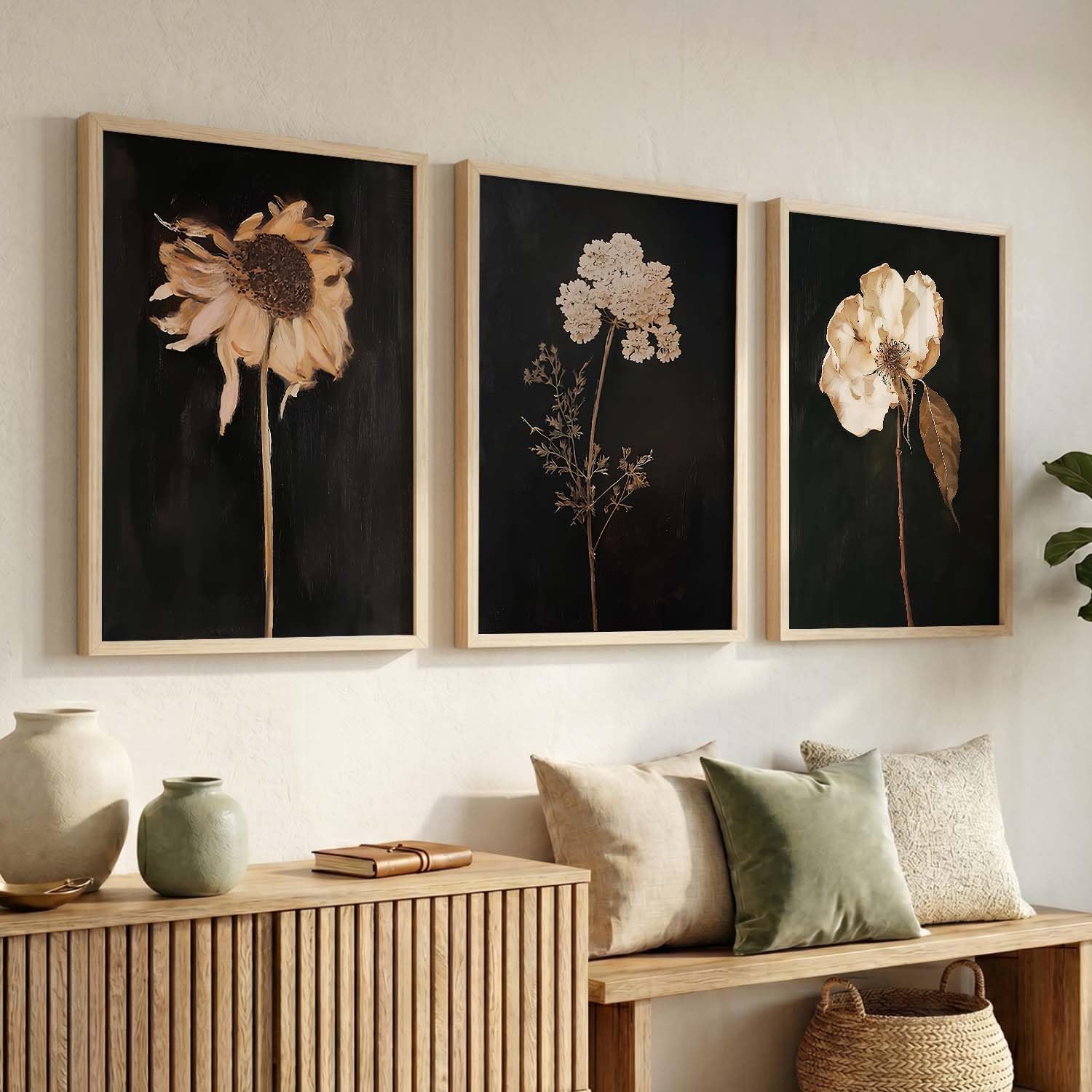 BOHO Wall Art Set - 3 Framed Prints -21