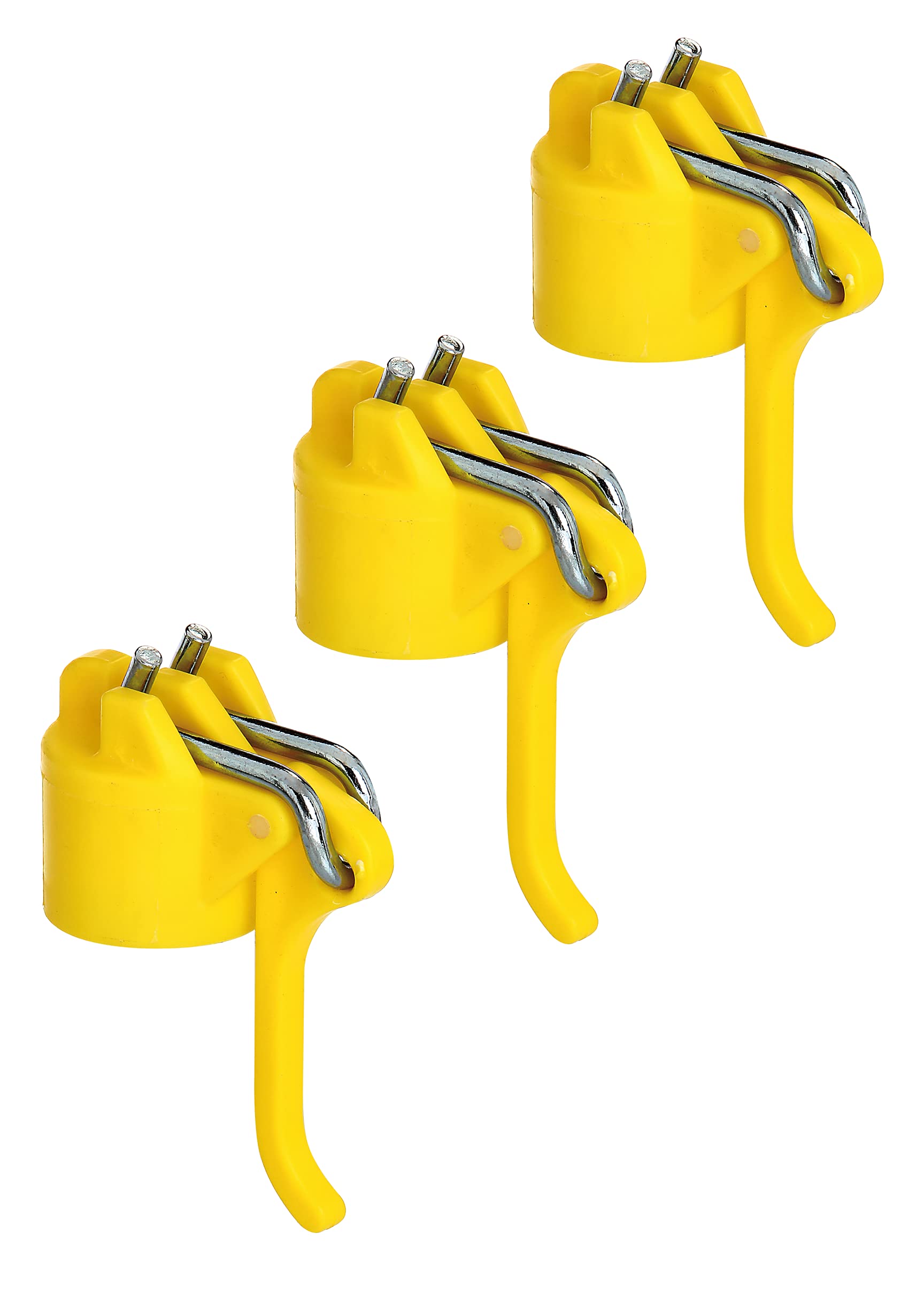 Alberts 663582 Leinenspannerkopf für Wäschpfähle | Kunststoff, gelb | für Rohr-Ø 42 mm | 3er Set