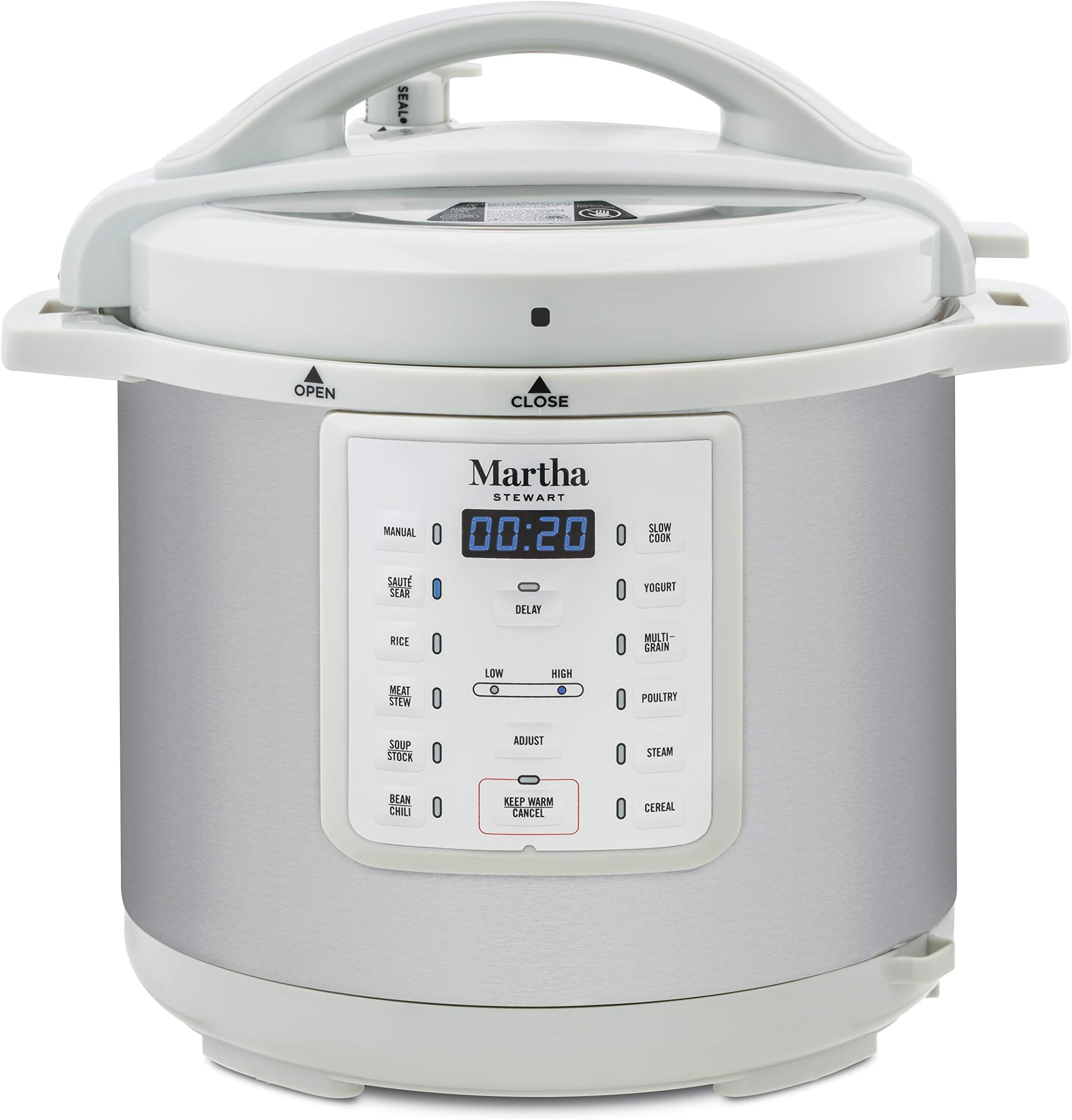 Martha Stewart 8 Qt 7-in-1 Everything Pressure Cooker, Programmable Slow Cooker, Rice Cooker, Steamer, Sauté and Sear, Cake Maker, Egg Cooker, Yogurt Maker, with Warmer and Delay