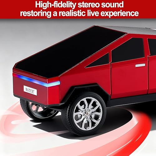 Miniatura 3 de Replica de altavoz Bluetooth de camioneta futurista con pantalla LED, TWS estéreo, FM, reproducción USBTF, luces LED, micrófono integrado, regalo