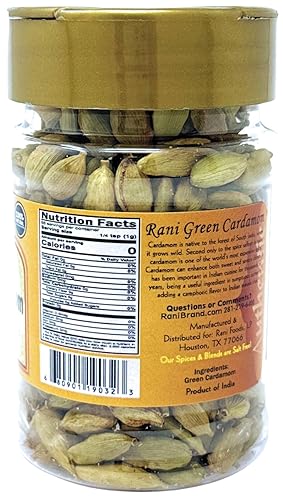 Miniatura 2 de Rani Green Cardamomomo Pods Spice (Hari Elachi) - Tarro PET de 2 onzas (1.98 oz)  Todo natural  Vegano  Apto para gluten, sin OMG  Producto de la