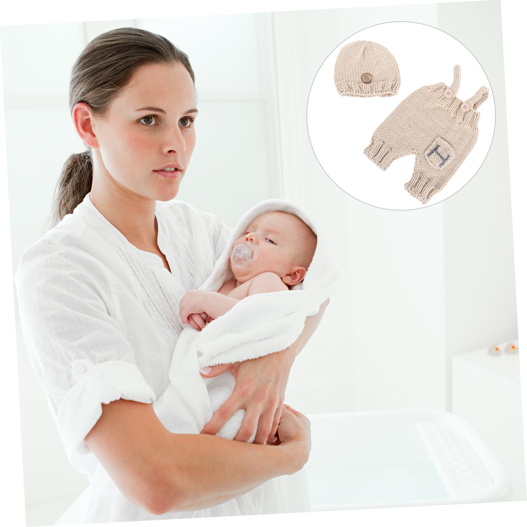 LIFKOME 3 Uds Atrezos Para Fotografía De Bebés Gorro Para Niños Pequeños Sombrero Para Niñas Kit De Punto Traje De Fotografía Infantil Traje De Navidad Para Bebés De Bebé Ropa De