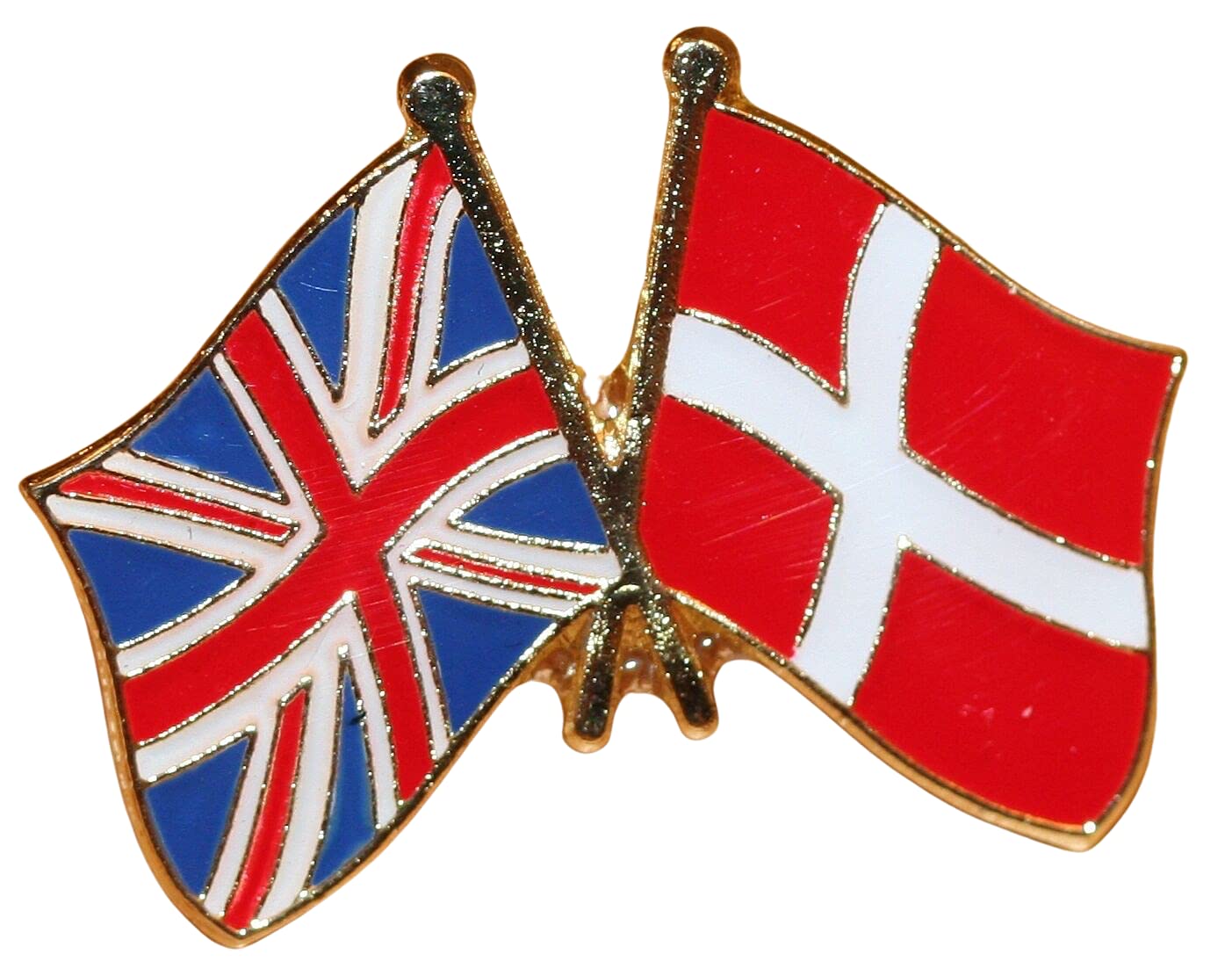 UK & Denmark Friendship Flag Pin Badge