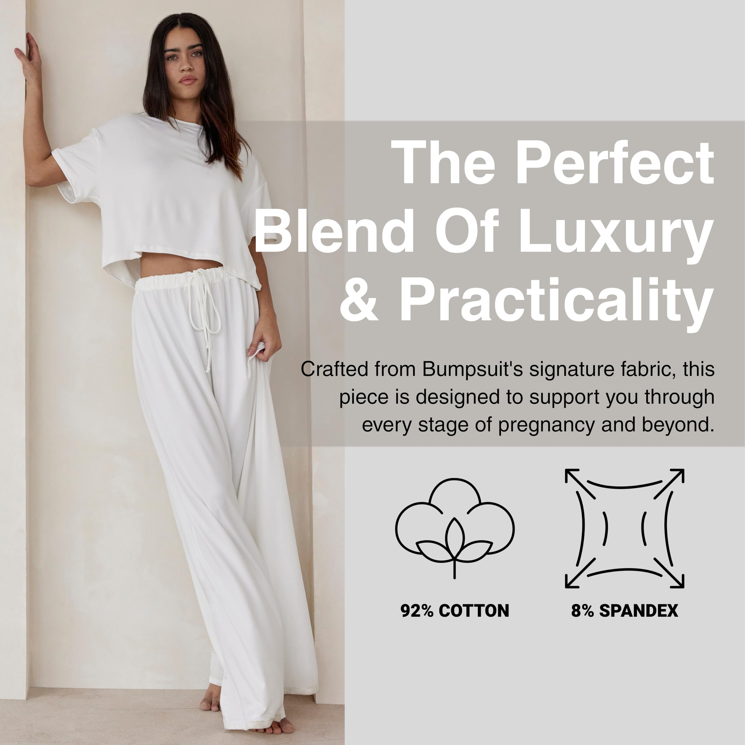 BUMPSUIT Cloud Slim Pant Pantalón de Maternidad, Marfil, Large para Mujer