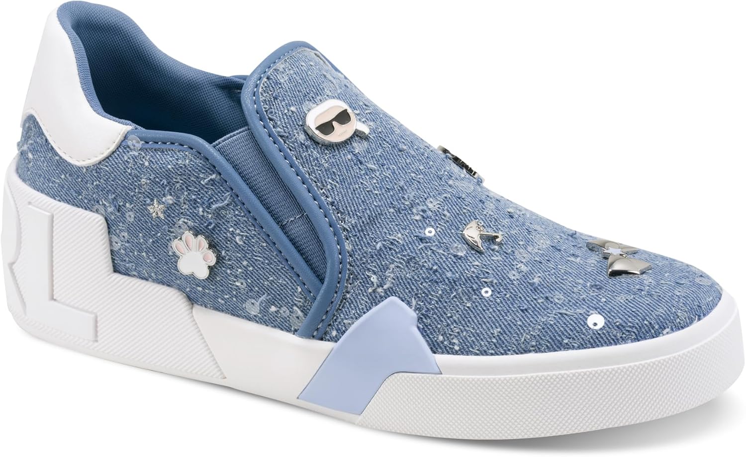 Karl Lagerfeld Womens Karl Lagerfeld Paris Maude Slip on Sneaker with Pins