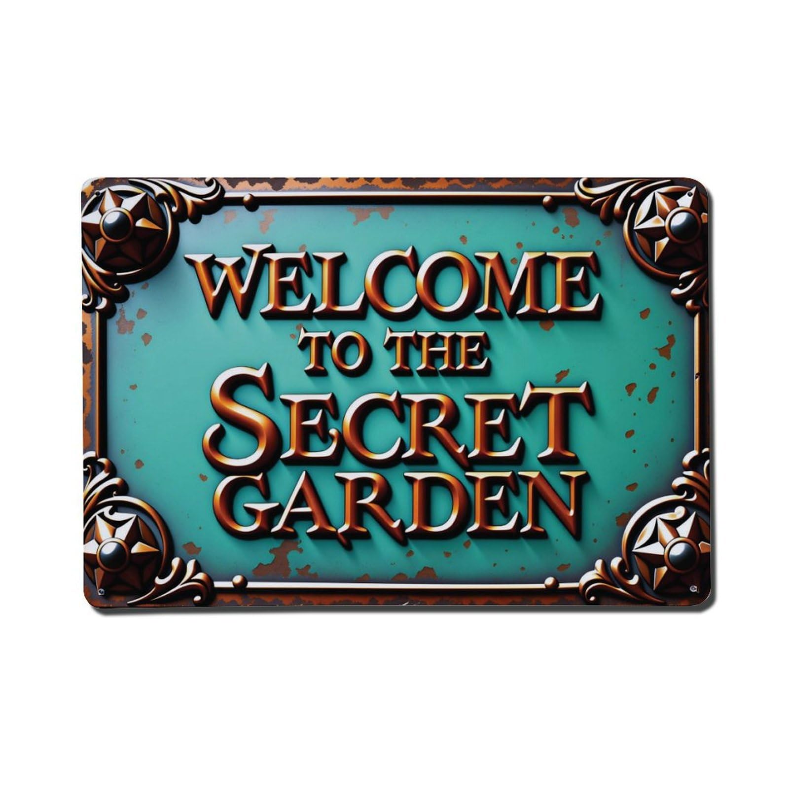 Vintage Welcome to The Secret Garden Metal Sign Vintage Aluminium Metal Sign, Retro Wall Decor for Home, Bar, Garage & Farmhouse 20x30cm