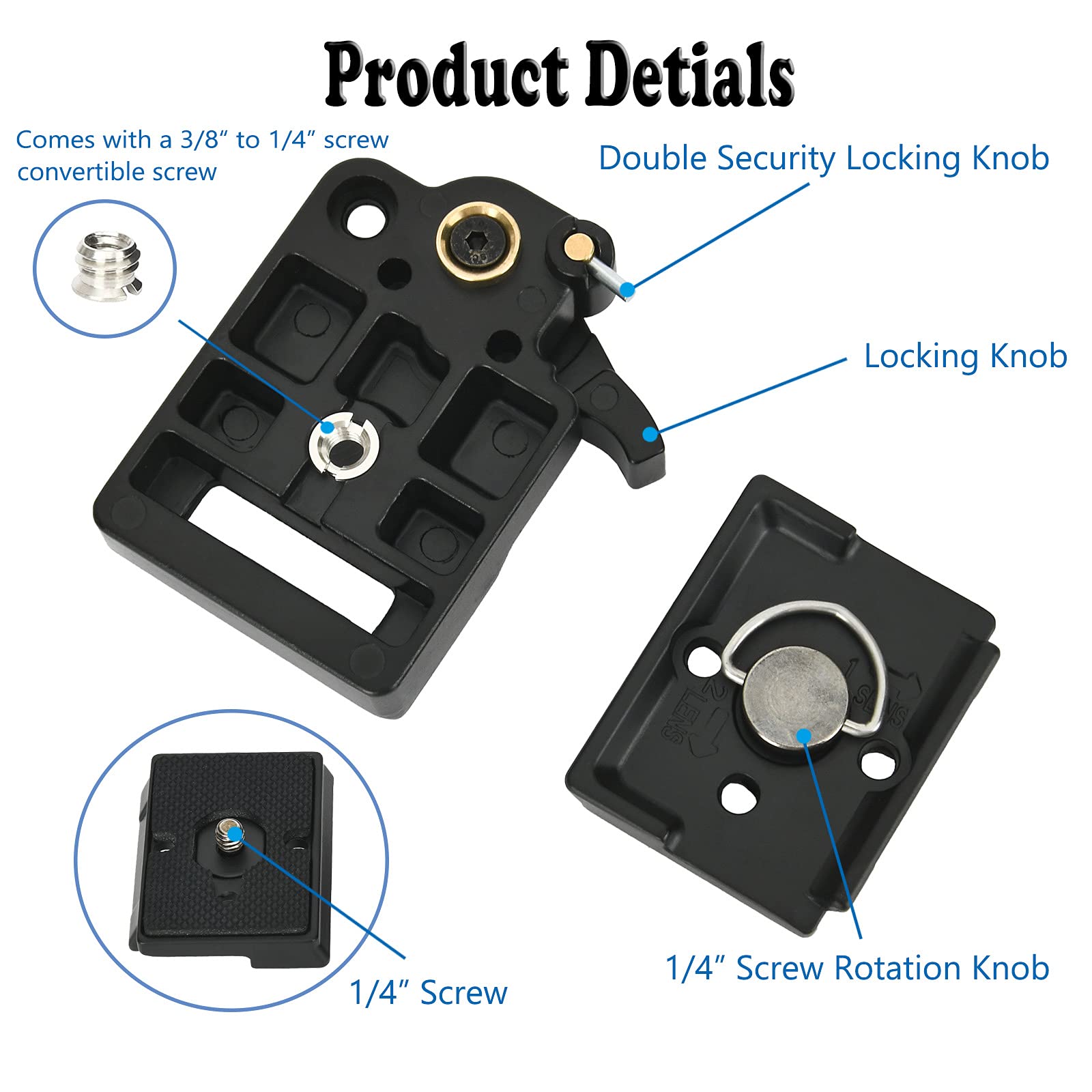 Amazon.com: 323 RC2 Quick Release Plate Adapter, Rapid Connect