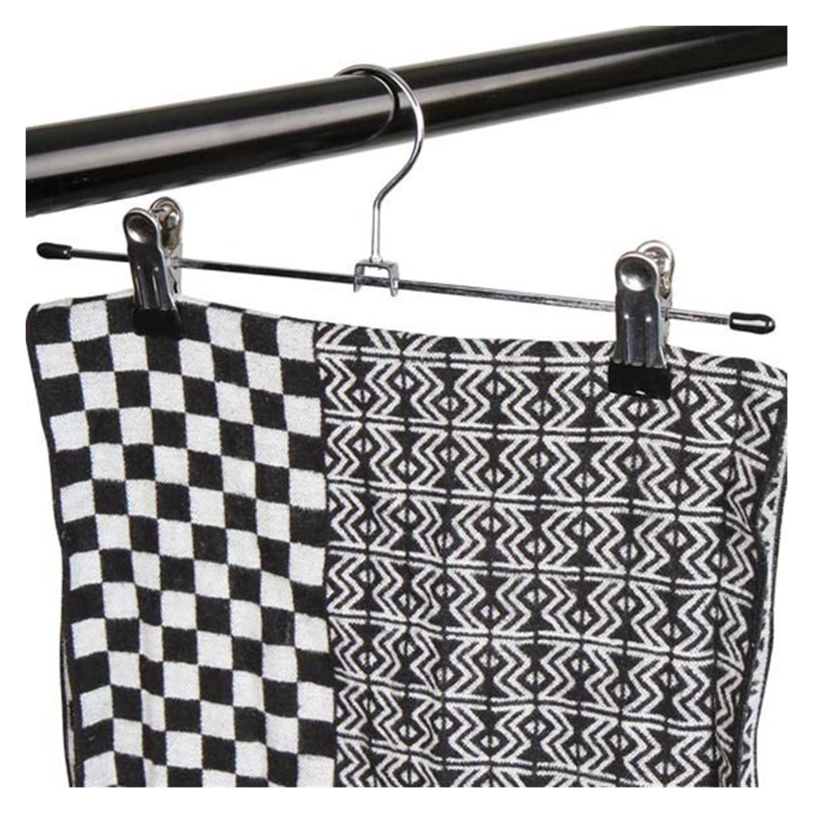 yaoqijie 10 perchas para pantalones y faldas, clips de metal con gancho para ropa y pantalones, organizador de almacenamiento, colgador de almacenamiento, estante de secado duradero (color: 10