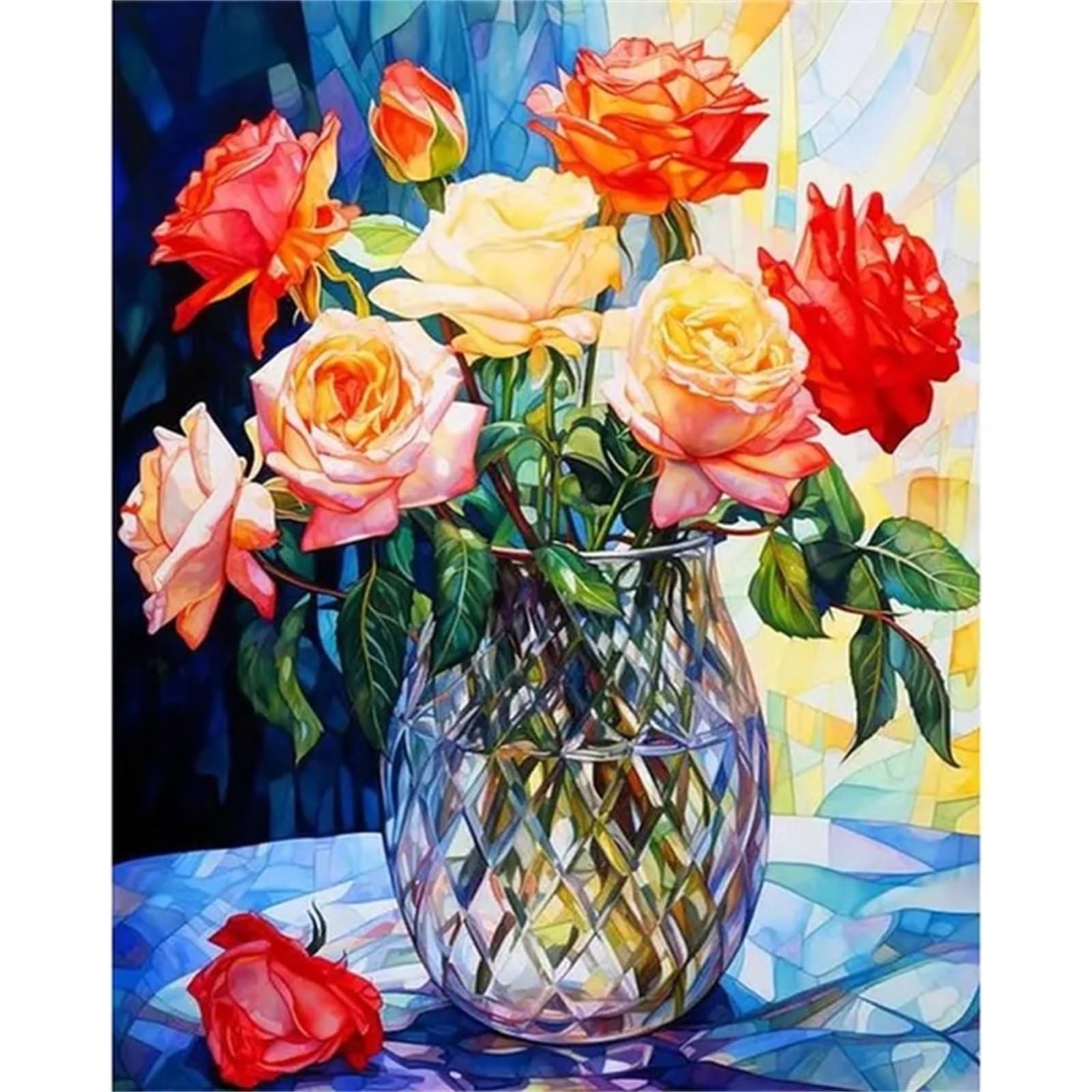 ABEUTY Malen Nach Zahlen Set – Rose & Wald Motiv, 40x50 Cm Leinwand Mit Rahmen, Acrylfarben, Für Erwachsene & Anfänger