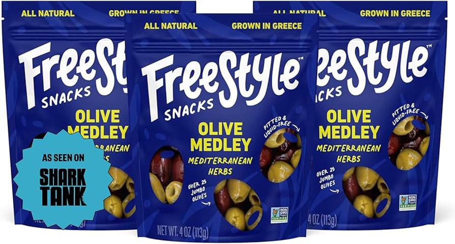 バルサ50 オリカラ　3個セット Amazon.com : Freestyle Snacks Olive Snack Packs - As Seen on Shark