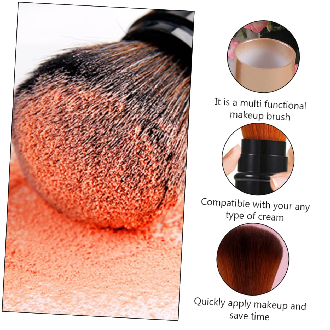 Housoutil 9 Pz Pennello per fondotinta pennello da trucco pennello per il trucco in crema pennello blush forniture per il trucco applicatore di fondotinta portatile spazzola
