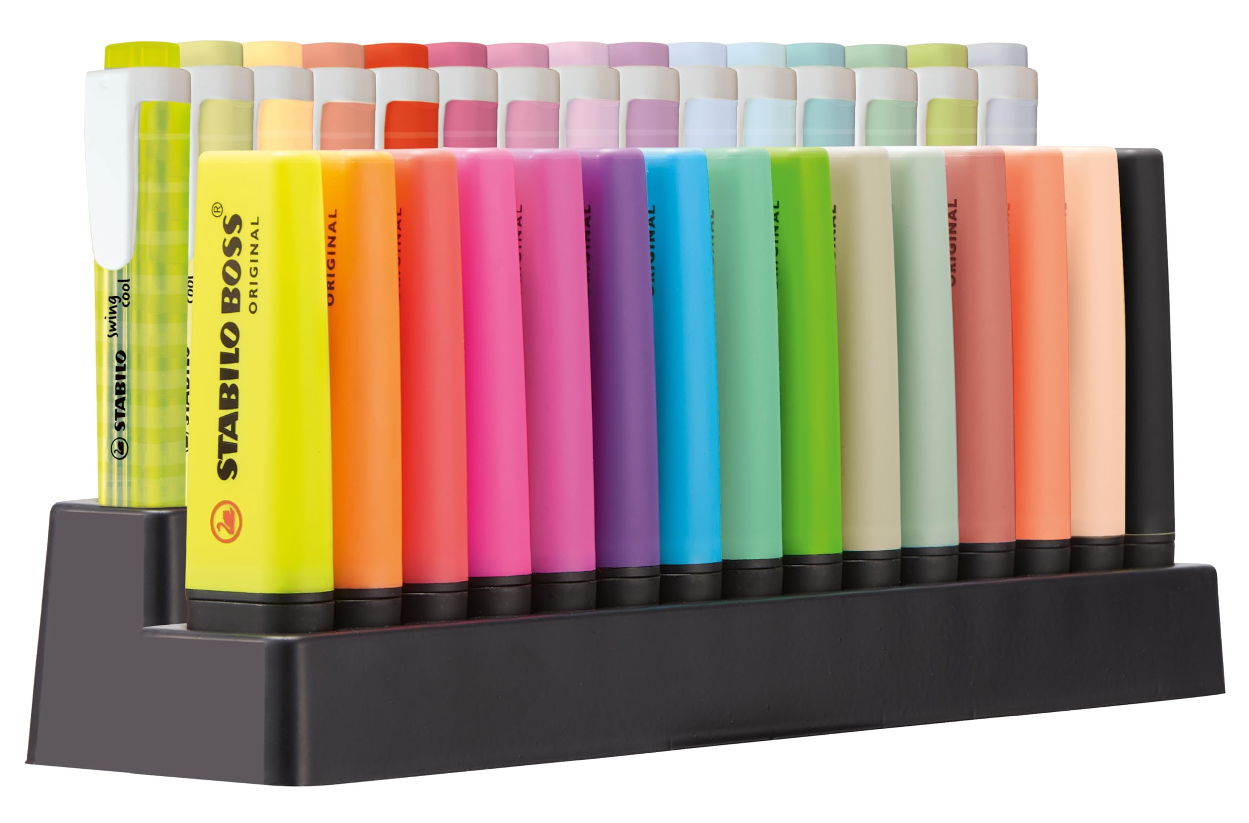 STABILO - Marcador fluorescente - Set de mesa de 30 marcadores con 15 BOSS ORIGINAL y 15 swing cool