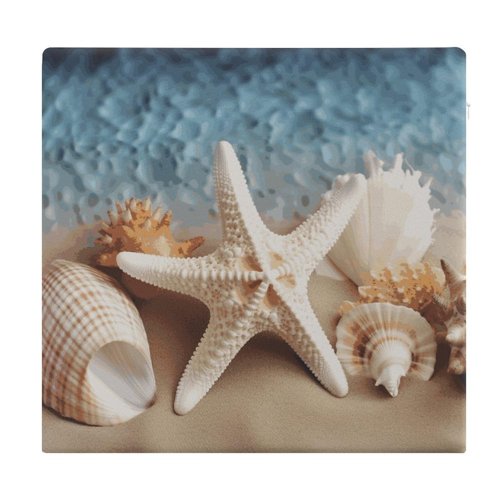 Adfgyerh Style Starfish Coral And Seashell Cushions Memory Foam For Adults, Seat Cushion Chair Pads Soft, Square Pillows For Dining, Kitchen, Office, Patio Chairs