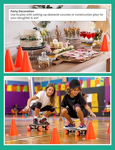 Miniatura 9 de GHB Soccer Cones 7" 9" of 12 24 Pack Disc Soccer Sport Cones Training Field Marker Agility Cones for Basketball, Coaching, Practice Equipment